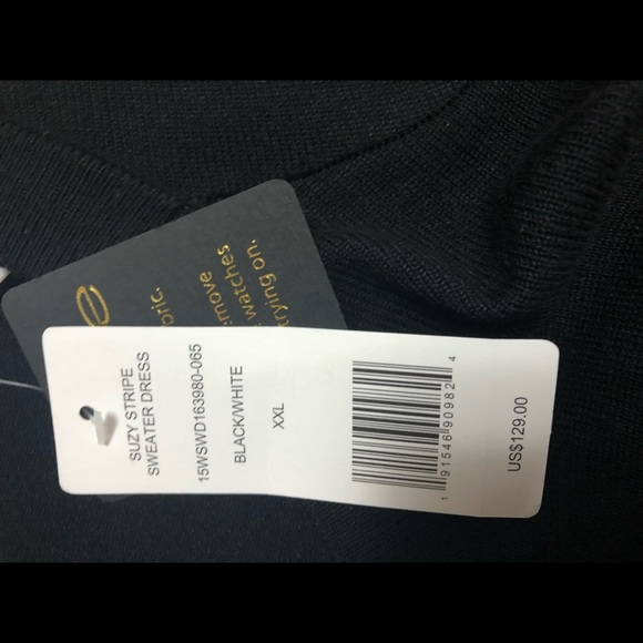 Suzy Stripe Sweater Dress in Black & White - Picture 8 of 8